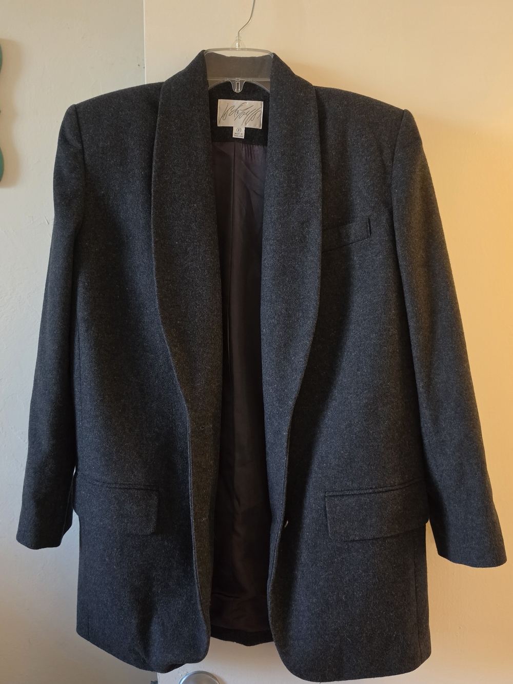 Lord & Taylor Dark Gray Shawl-Collar Blazer